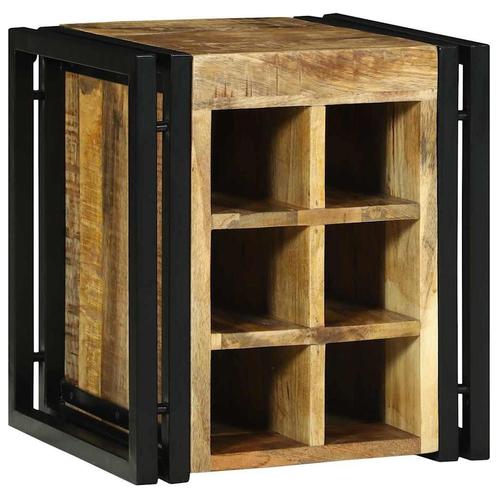 vidaXL Wijnrek Bruin 34.5 x 35 x 39 cm Massief mangohout, Huis en Inrichting, Woonaccessoires | Wijnrekken, Nieuw, Verzenden