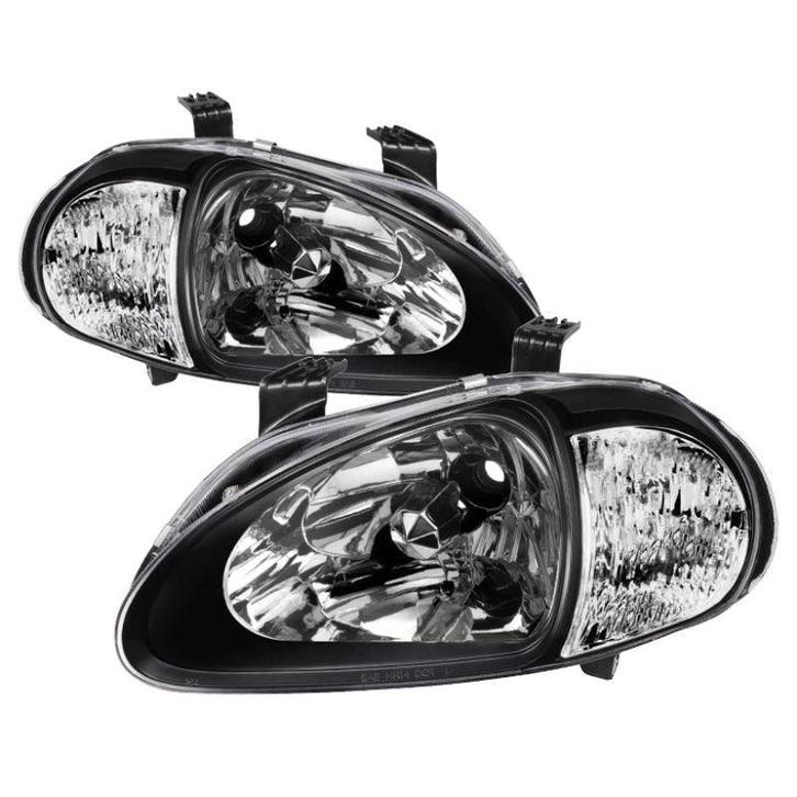 Xtune Honda Del Sol 93-97 1Pc Kristal Koplampen Zwart, Auto diversen, Tuning en Styling, Ophalen of Verzenden