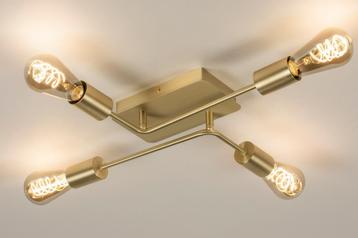 Rietveld Licht - Gouden plafondlamp met