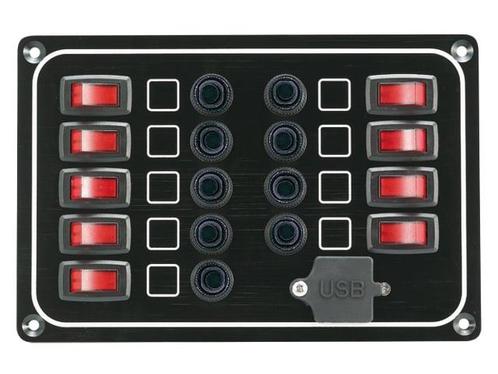 AAA Schakelpaneel 9 schakelaars + USB aansluiting, Watersport en Boten, Navigatiemiddelen en Scheepselektronica, Ophalen of Verzenden