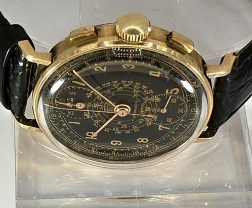 B.W.C. SUISSE - 14K Gold Chronograph - Kaliber Venus 170 -, Sieraden, Tassen en Uiterlijk, Horloges | Heren