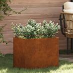 vidaXL Tuin Bloempot Bruin 50 x 32 x 40 cm Verweerd staal, Verzenden, Minder dan 60 cm, Nieuw, Metaal