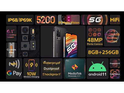 Ulefone Armor 11 5G Handys - Octa-Core Outdoor Smartphone, Huis en Inrichting, Woonaccessoires | Overige, Zo goed als nieuw, Verzenden
