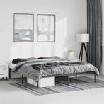 Bedframe Metaal 183x213 Zwart - Stevig & Stijlvol - Tweed..., Zwart, Ophalen of Verzenden, Overige maten, Metaal