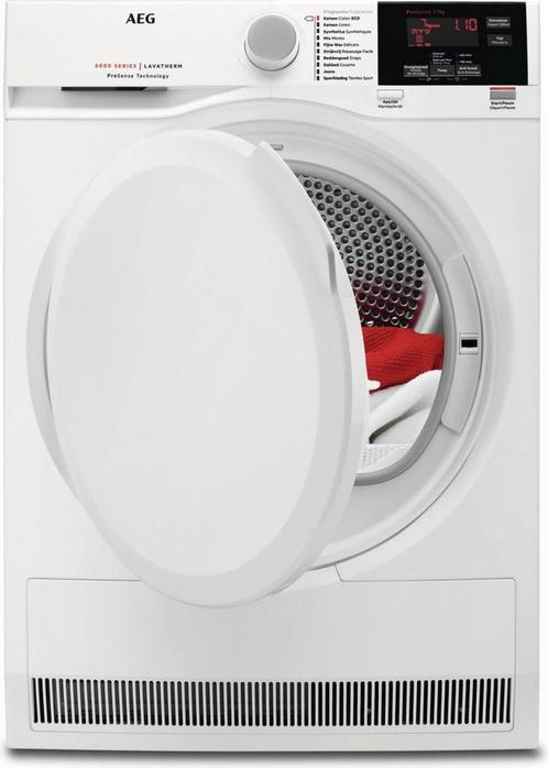 Megastore: AEG T6DBG72P Condensdroger, Witgoed en Apparatuur, Wasdrogers, Gebruikt, Voorlader, Ophalen of Verzenden