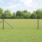 vidaXL Ketenlink Hek met Palen Grijs 0.4 x 25 m Staal, Verzenden, Nieuw, IJzer