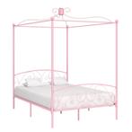 vidaXL Hemelbedframe metaal roze 120x200 cm, Huis en Inrichting, Verzenden, Nieuw, Twijfelaar, 120 cm