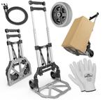 Steekwagen Zilver/Zwart aluminium 80kg in hoogte verstelbaar, Verzenden, Nieuw