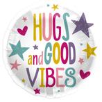 Helium Ballon Hugs And Good Vibes Leeg 45cm, Verzenden, Nieuw