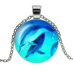 Fako Bijoux® - Ketting - Cabochon - Dolfijnen, Sieraden, Tassen en Uiterlijk, Kettingen, Verzenden, Nieuw