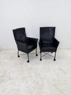 Montis Chaplin stoel zwart leer op wielen, Vergader- of Presentatieruimte, Ophalen of Verzenden, Gebruikt, Stoel