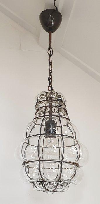 Gekooide hanglamp - Glas, Staal - Venetiaanse stijl, Antiek en Kunst, Curiosa en Brocante