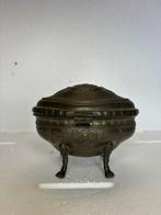 Pot - Antiek Franse Candypot met Gegraveerde Figuren en, Antiek en Kunst