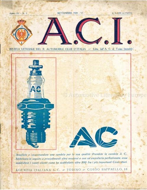 1928 A.C.I. (ORGANO UFFICIALE DELLAUTOMOBILE CLUB, Boeken, Auto's | Folders en Tijdschriften