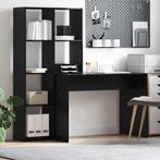 vidaXL Bureau met plank Zwart eiken 138.5 x 55 x 143 cm, Verzenden, Nieuw