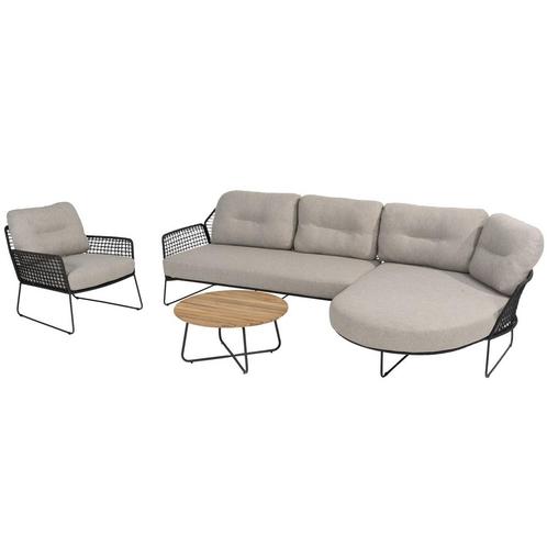 Rhodos chaise longue loungeset 4 delig antraciet rop Taste, Tuin en Terras, Tuinsets en Loungesets, Nieuw, Ophalen of Verzenden