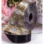 Glanzend chiq lint met love & peace duiven - antique goud, Huis en Inrichting, Ophalen of Verzenden, Nieuw