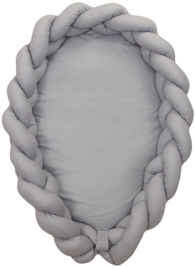 MamaLoes Amy Pure Grijs 2-in-1 Babynest en Braided Bedbumper, Kinderen en Baby's, Kinderkamer | Beddengoed, Nieuw, Verzenden