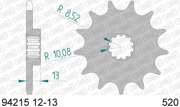 AFAM voortandwiel 12 tands staal TM EN 125 01-18 & EN 144 07, Motoren, Onderdelen | Merk-onafhankelijk, Ophalen of Verzenden
