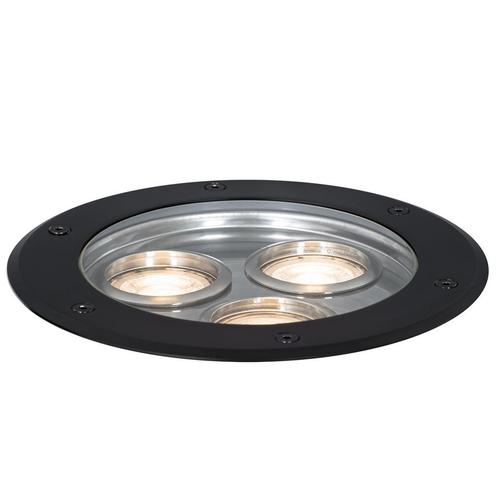 Moderne grondspot zwart 3-lichts IP65 - Tribus, Tuin en Terras, Buitenverlichting, Nieuw, Minder dan 50 watt, Overige materialen