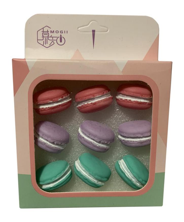 Set van 9 leuke punaises in een doosje (model: macarons), Doe-het-zelf en Verbouw, Gereedschap | Handgereedschap, Nieuw, Ophalen of Verzenden