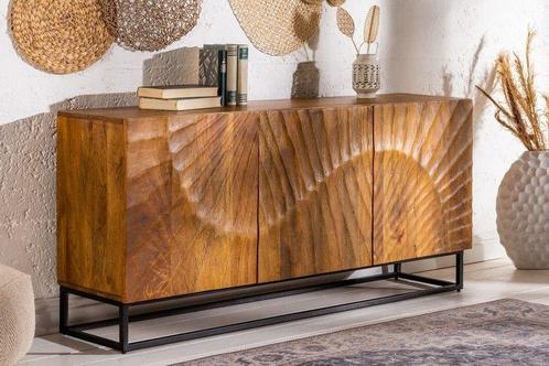 Massief dressoir SCORPION 140cm bruin mangohout, Huis en Inrichting, Kasten | Dressoirs, Ophalen of Verzenden