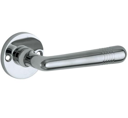 Deurklink op ongeveerd rozet Art-Deco/Elegant glans chroom, Doe-het-zelf en Verbouw, Hang- en Sluitwerk, Verzenden