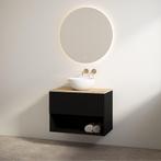 Badmeubelset Best Design Rigatti 78 cm Mat Zwart + Halifax, Ophalen of Verzenden, Nieuw, Bad