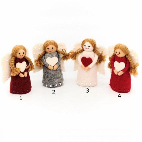 Vilten Kerstengeltjes rood wit en grijs - 11cm-NR1 NIEUW, Kinderen en Baby's, Kinderkamer | Inrichting en Decoratie, Nieuw, Ophalen of Verzenden