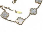 Veiling - 18kt GP Alhambra Stijl Armband - Parelmoer Wit, Nieuw