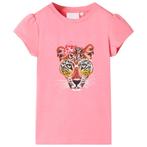vidaXL Kindershirt 128 neonroze, Verzenden, Nieuw