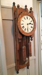 Klok - Vintage Hangklok -Franz Hermle -eiken -messing -mint, Antiek en Kunst