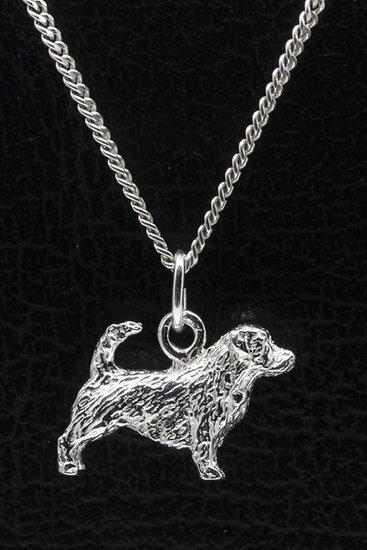 Zilveren Norfolk terrier met staart ketting hanger - groot, Sieraden, Tassen en Uiterlijk, Kettinghangers, Verzenden