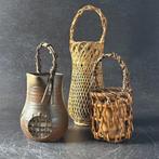 Vaas - Hout, Keramiek, Bamboe - Japan - 3-delige Ikebana-set, Antiek en Kunst
