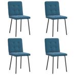 vidaXL Eetkamerstoelen 4 st fluweel blauw, Huis en Inrichting, Stoelen, Verzenden, Nieuw, Blauw
