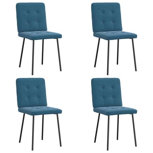 vidaXL Eetkamerstoelen 4 st fluweel blauw, Huis en Inrichting, Stoelen, Blauw, Nieuw, Verzenden