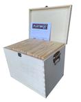 PlayBrix 1000st bouwplankjes in nette houten kist. **NIEUW**