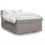 vidaXL Boxspring met matras stof taupe 140x190 cm, Verzenden, Stof, Nieuw, Tweepersoons