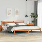 vidaXL Bedframe Wasbruin 180 x 220 cm Massief grenenhout, Verzenden, Nieuw, Bruin, Hout