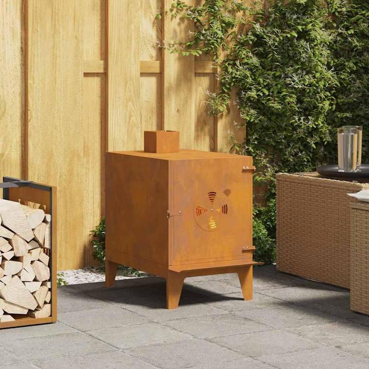 vidaXL Campingkachel 35x50x60 cm cortenstaal, Caravans en Kamperen, Kampeeraccessoires, Nieuw, Verzenden