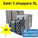 Big Shopper met rits XL Modern - 70 x 50 cm - Set van 3, Nieuw, Verzenden