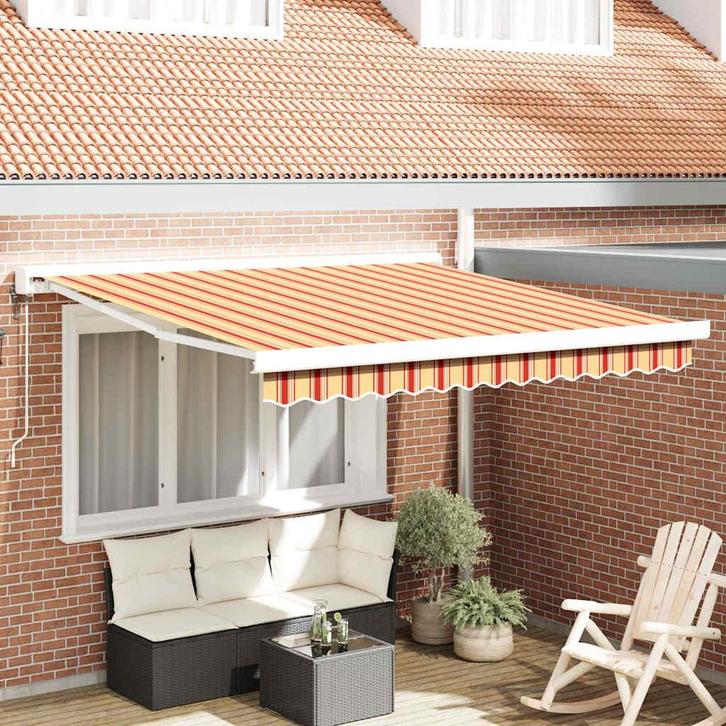 vidaXL Markies Geel en Oranje 300 x 250 cm Polyester en, Tuin en Terras, Zonneschermen, Nieuw, Verzenden