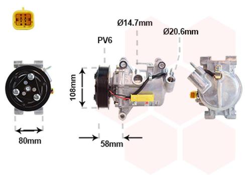 AIRCO COMPRESSOR VOOR CITROEN C-ELYSEE 2012-2017 9676011680, Auto-onderdelen, Airco en Verwarming, Nieuw, Ophalen of Verzenden