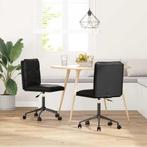 vidaXL Eetkamerstoelen 2 st kunstleer zwart, Huis en Inrichting, Stoelen, Verzenden, Nieuw, Zwart