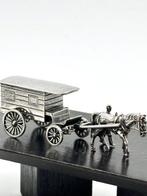 No reserve-Handgemaakte zilveren miniatuur Woonwagen met, Antiek en Kunst