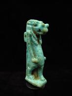 Oud-Egyptisch Faience Amulet van Taweret, de hippo-godin van, Antiek en Kunst