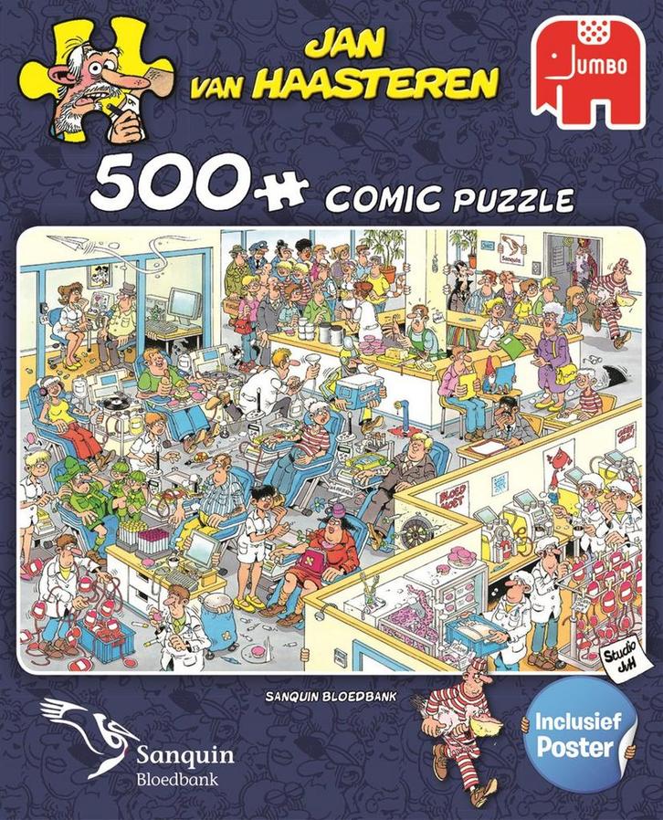 Jan van Haasteren Sanquin Special - 500 Stukjes - Puzzel (Ni, Hobby en Vrije tijd, Denksport en Puzzels, Nieuw, Verzenden