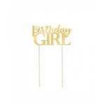 Taart Topper Birthday Girl Gold, Hobby en Vrije tijd, Ophalen of Verzenden, Nieuw