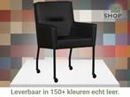 Leren eetkamerstoel Lucky - Toledo Nero (zwart), Bohemian, Industrieel, Modern, Scandinavisch, Zwart, Nieuw, Leer