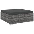 vidaXL Voetensteun 1 st met kussen poly rattan grijs, Tuin en Terras, Tuinsets en Loungesets, Verzenden, Nieuw, Rotan